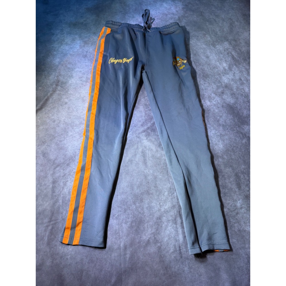 Rebel Minds Clayco Boys Track Pants Gray Orange Reflective Stripe Mens Large - Picture 1 of 7